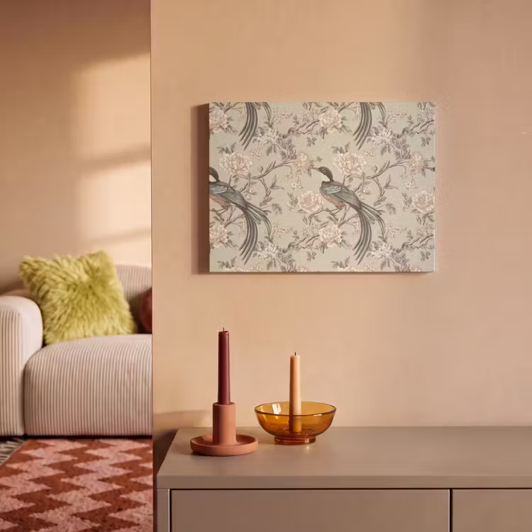 Akoestisch schilderij - Bloem - Vogel - Kleurrijk — 2