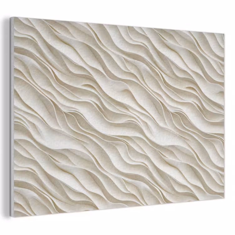 Akoestisch schilderij - Golven - Wit - Minimalistisch — 1