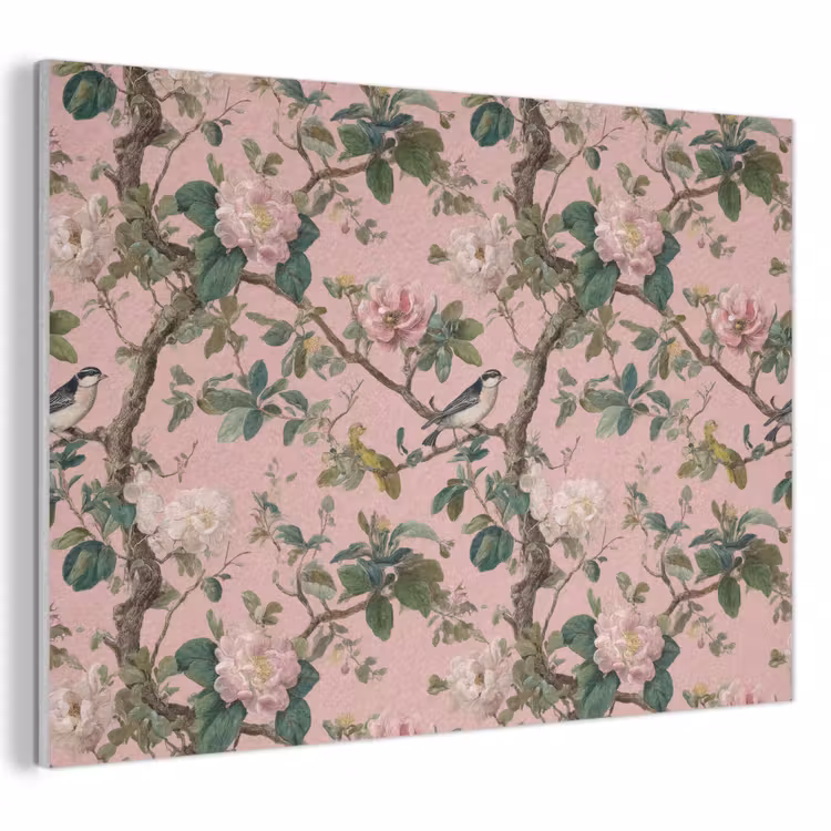 Akoestisch schilderij - Pioenrozen - Botanisch - Vogel — 1
