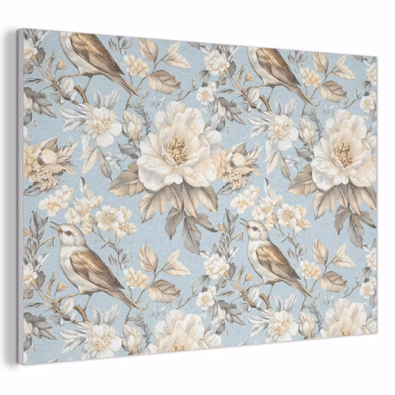 Akoestisch schilderij - Botanisch - Zangvogel - Blauw — 1