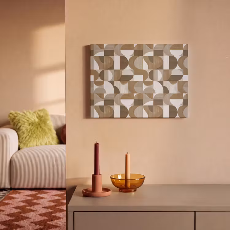 Akoestisch schilderij - Abstract - Retro - Bruin — 2
