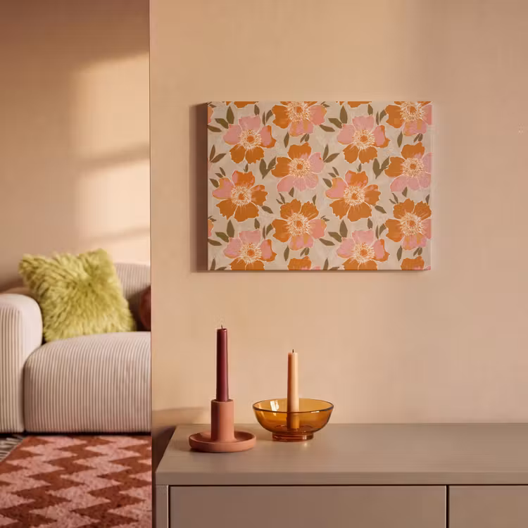 Akoestisch schilderij - Bloemen - Motief - Retro — 2