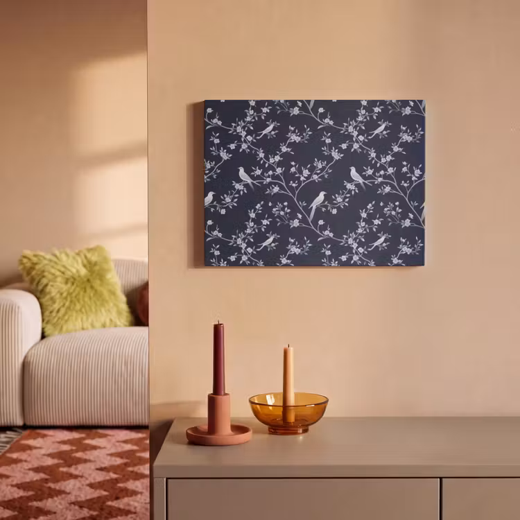 Akoestisch schilderij - Grafisch - Bloesemtak - Blauw — 2