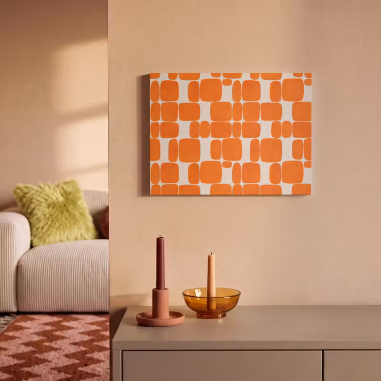 Akoestisch schilderij - Patroon - Retro - Oranje — 2