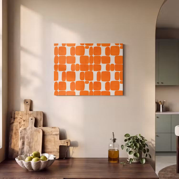Akoestisch schilderij - Patroon - Retro - Oranje — 3