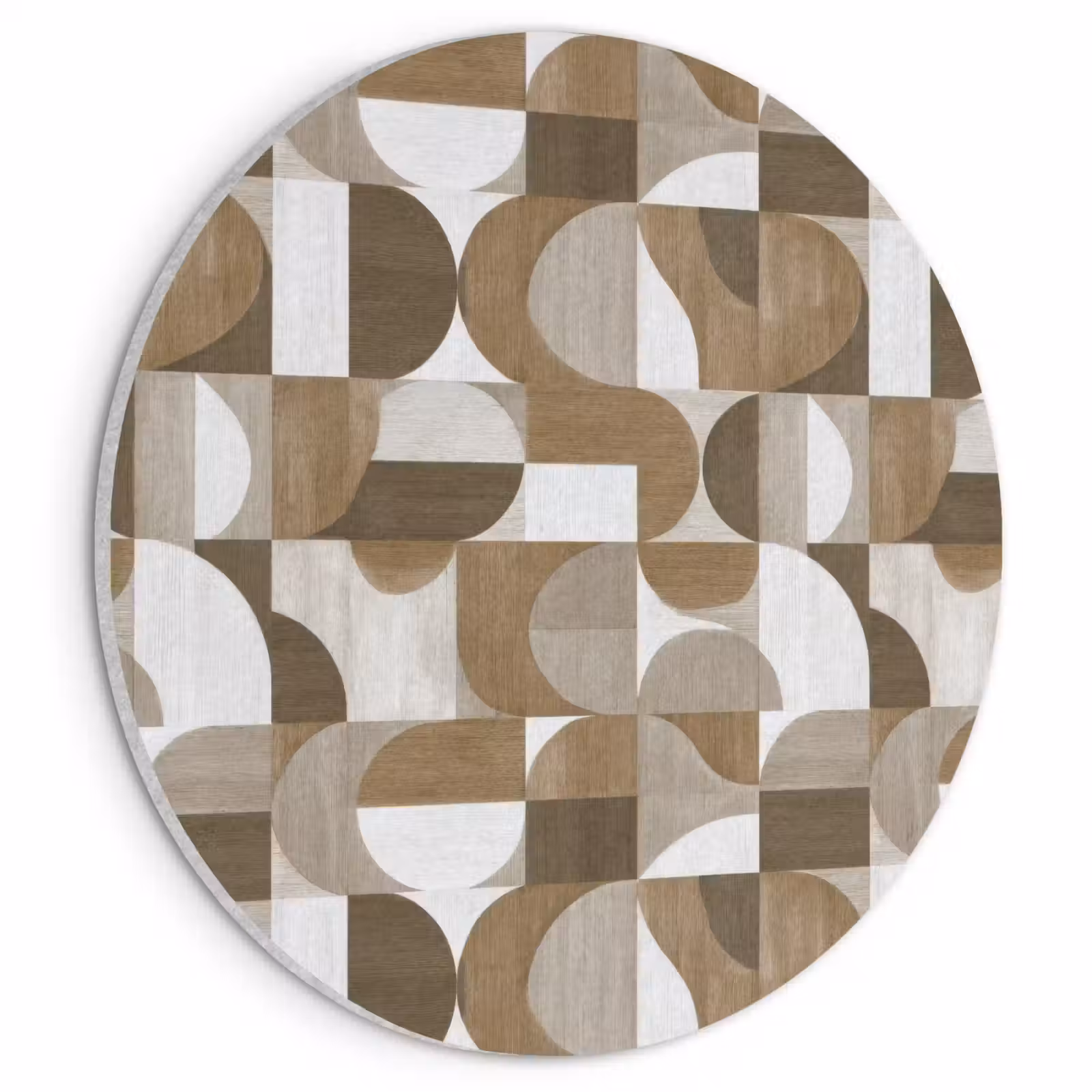 Akoestisch schilderij rond - Abstract - Retro - Bruin — 1