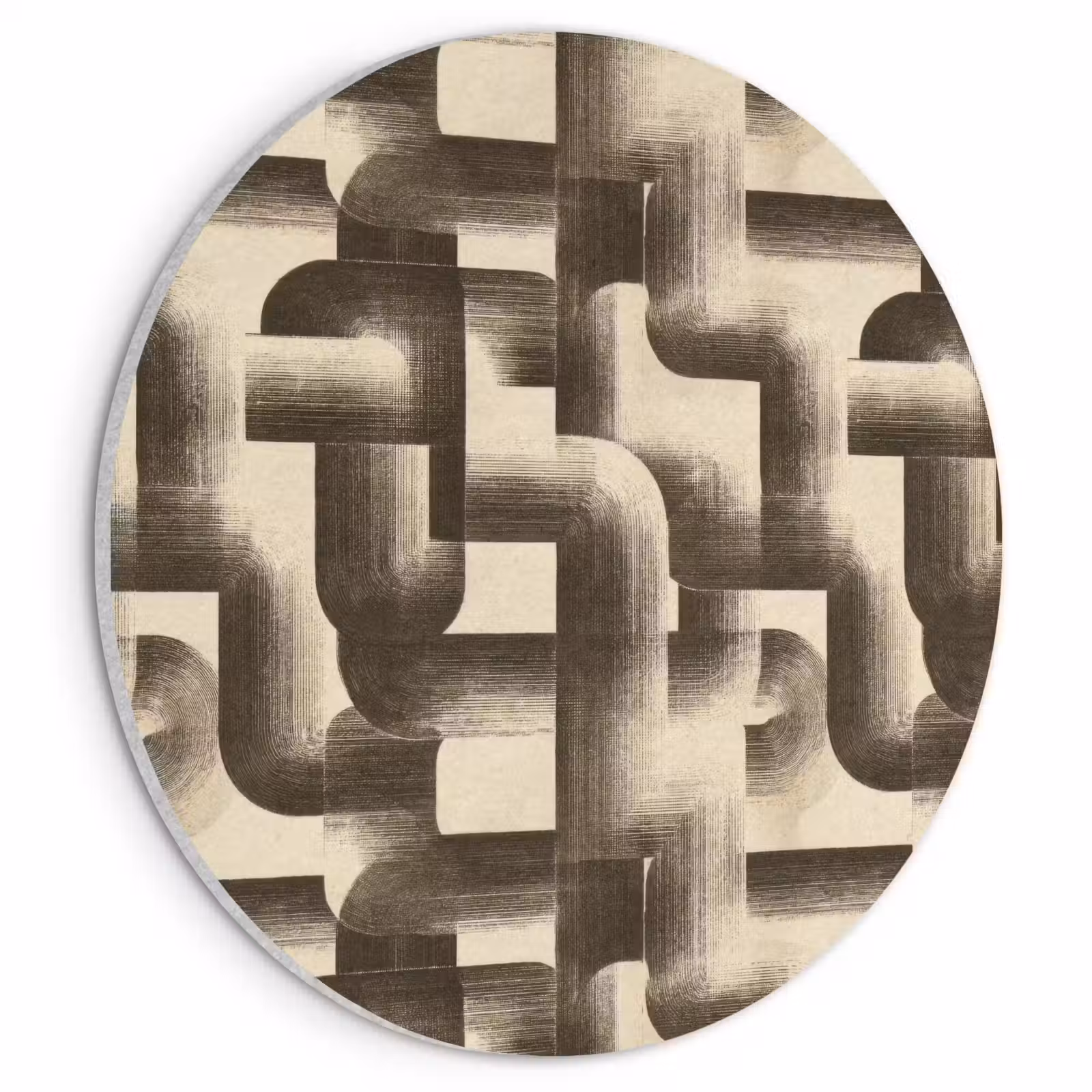 Akoestisch schilderij rond - Abstract - Retro - Zwart — 1