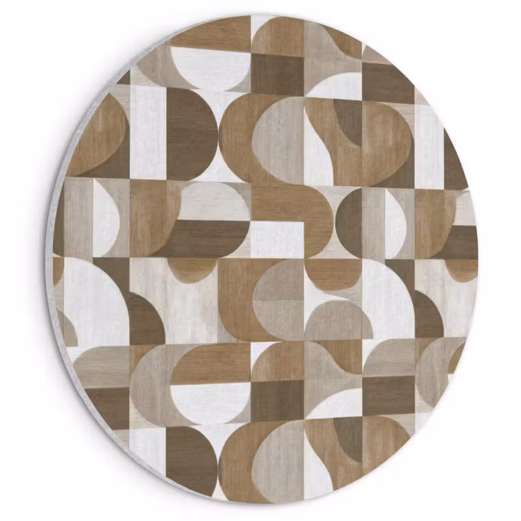 Akoestisch schilderij rond - Abstract - Retro - Bruin — 1