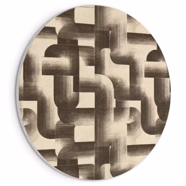 Akoestisch schilderij rond - Abstract - Retro - Zwart — 1