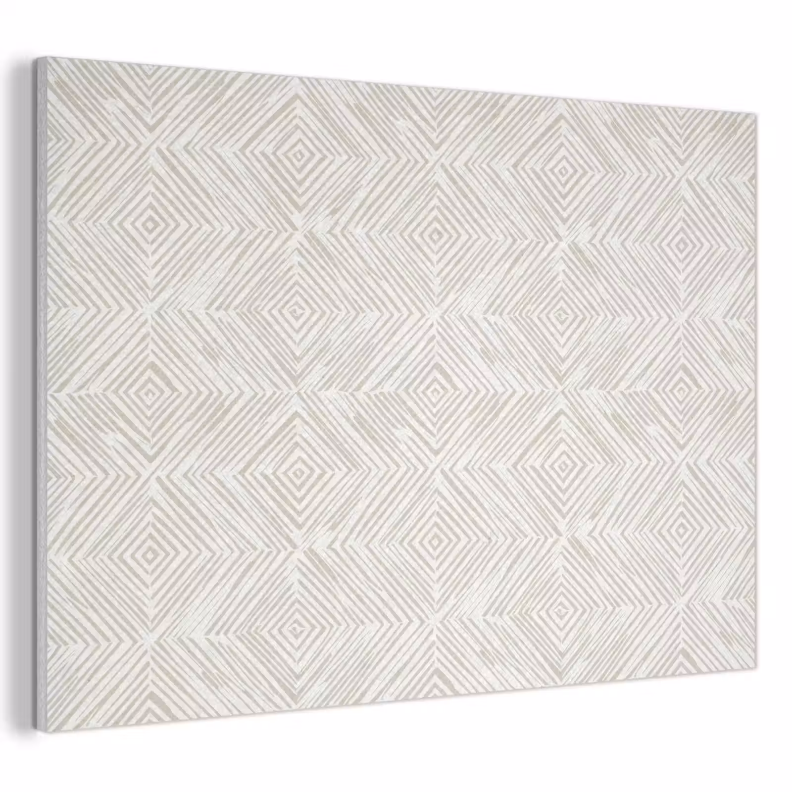 Akoestisch schilderij - Abstract - Ruiten - Beige — 1