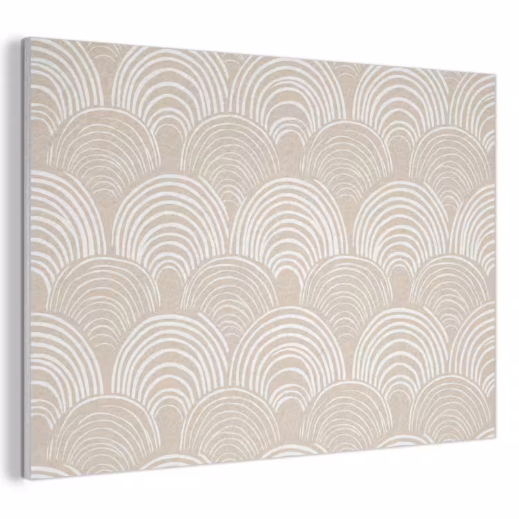 Akoestisch schilderij - Golven - Structuur - Beige — 1