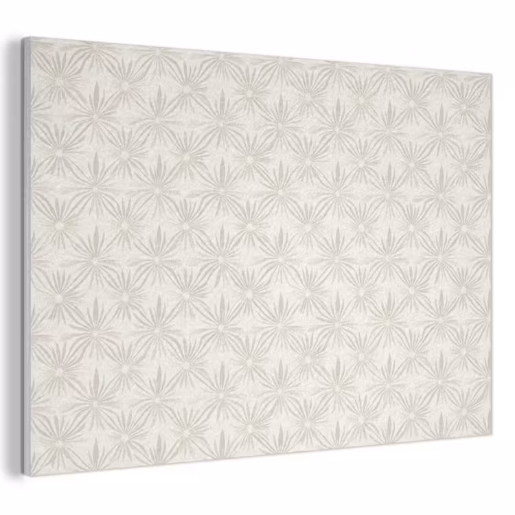 Akoestisch schilderij - Patroon - Bloemen - Beige — 1