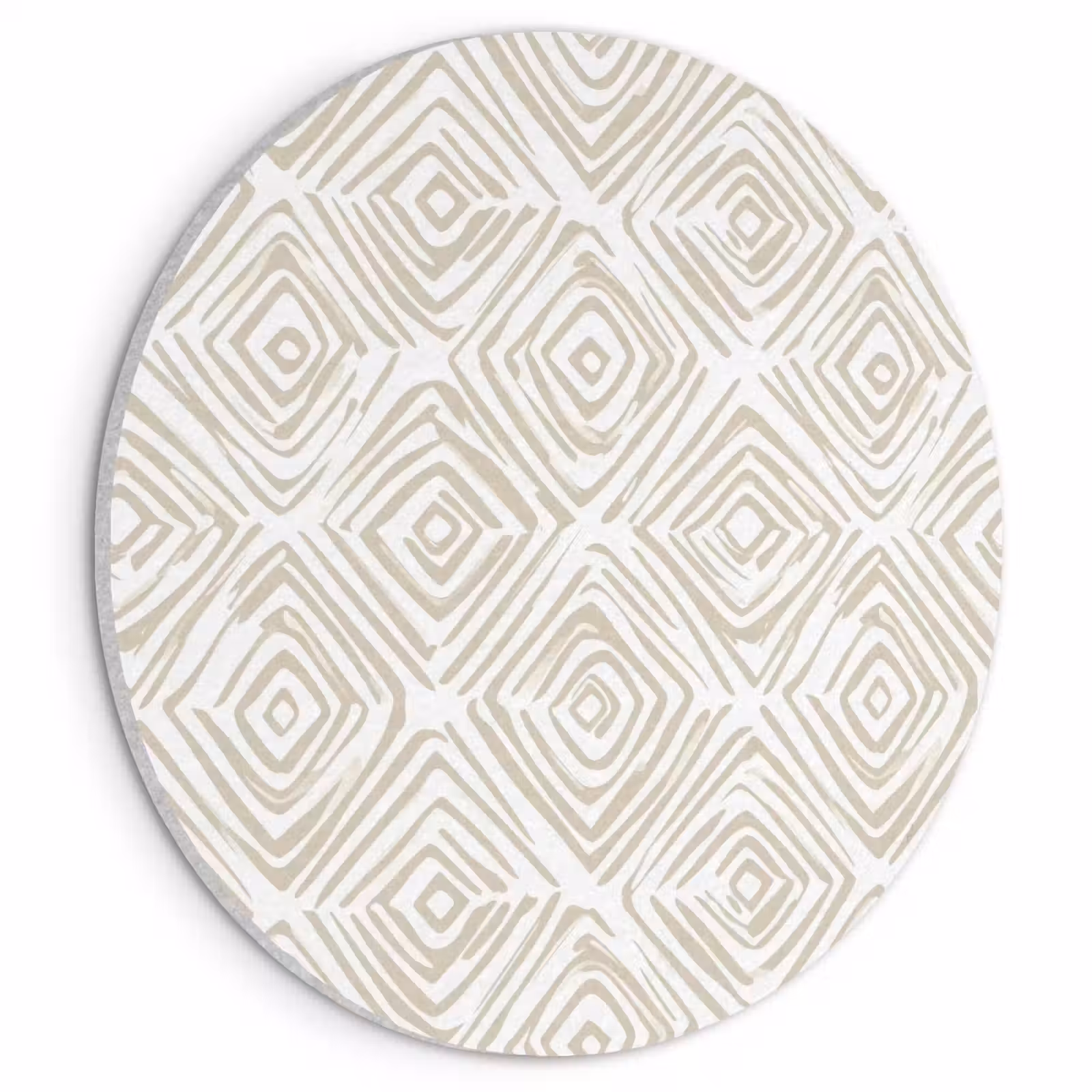 Akoestisch schilderij rond - Abstract - Ruit - Beige — 1