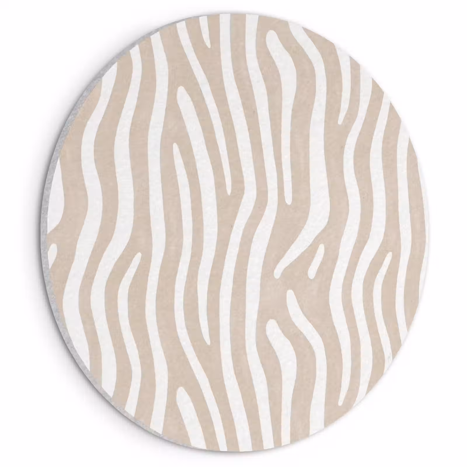 Akoestisch schilderij rond - Abstract - Zebra - Beige — 1