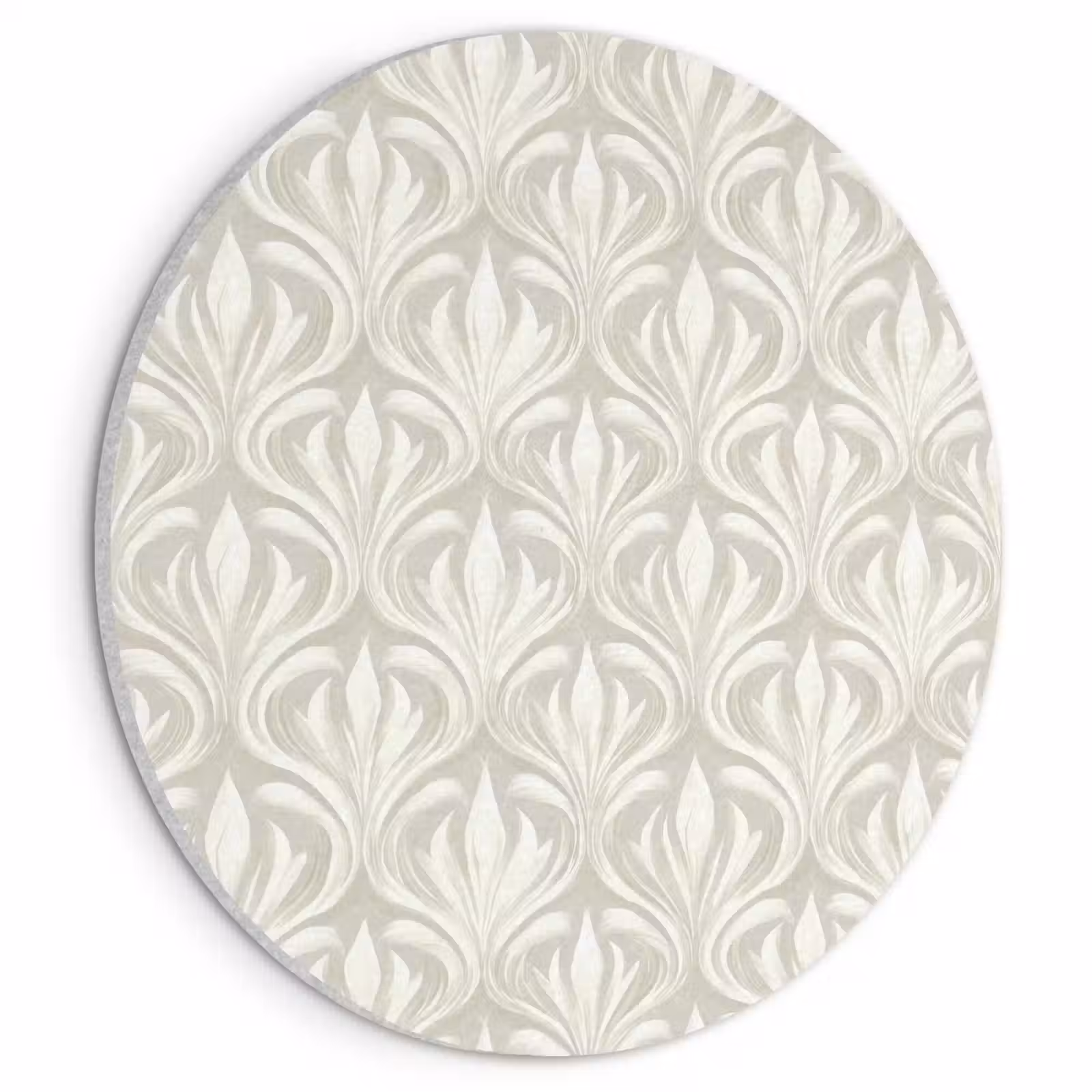 Akoestisch schilderij rond - Barok - Patroon - Beige — 1