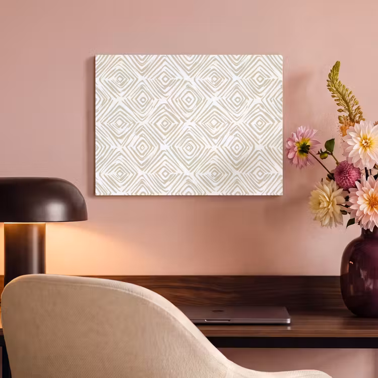 Akoestisch schilderij - Abstract - Ruit - Beige — 4