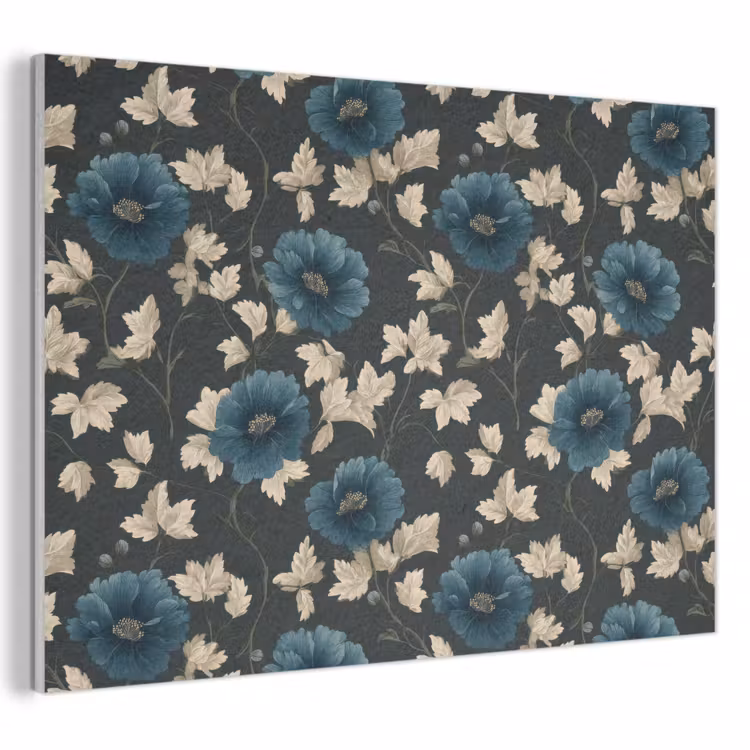 Akoestisch schilderij - Botanisch - Bloemen - Blauw — 1