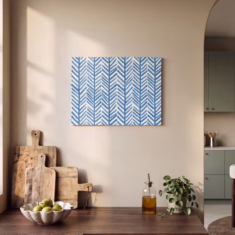 Akoestisch schilderij - Patroon - Streep - Blauw — 3