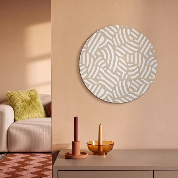 Akoestisch schilderij rond - Abstract - Modern - Beige — 3