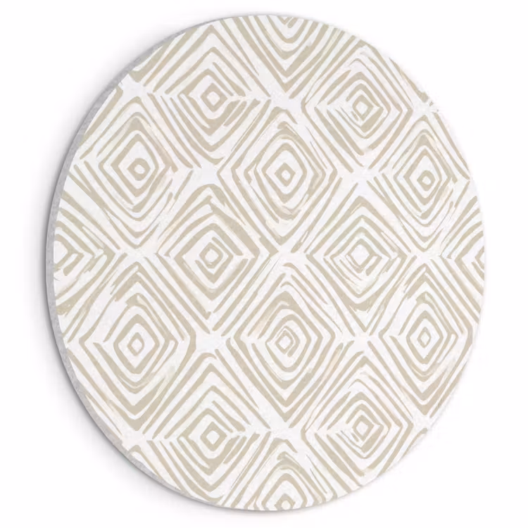 Akoestisch schilderij rond - Abstract - Ruit - Beige — 1