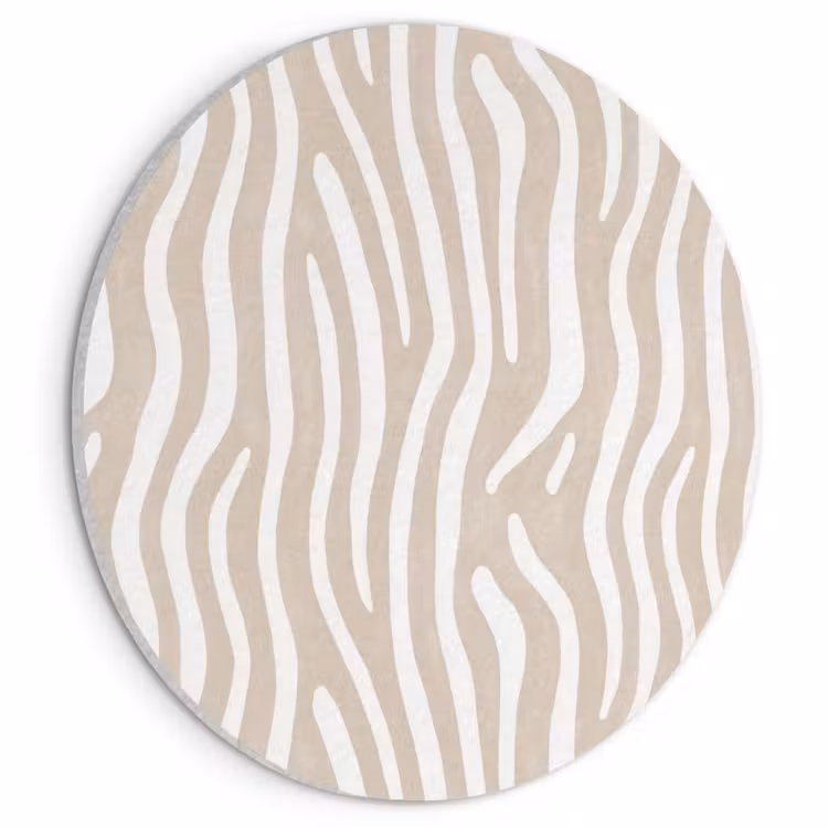 Akoestisch schilderij rond - Abstract - Zebra - Beige — 1