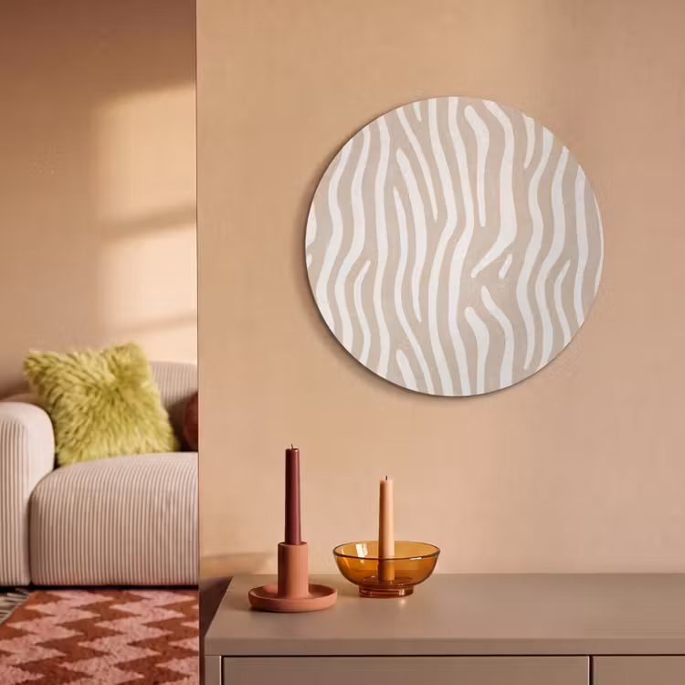 Akoestisch schilderij rond - Abstract - Zebra - Beige — 3