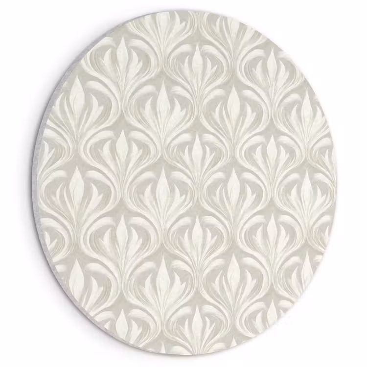 Akoestisch schilderij rond - Barok - Patroon - Beige — 1