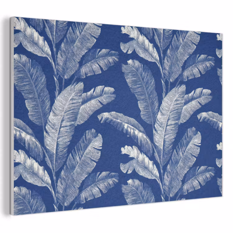 Akoestisch schilderij - Blad - Palm - Blauw — 1