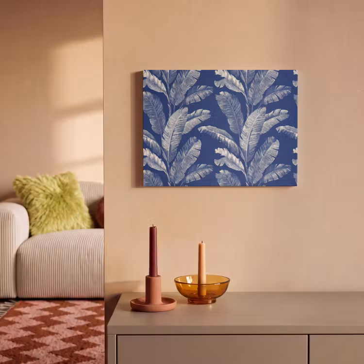 Akoestisch schilderij - Blad - Palm - Blauw — 2