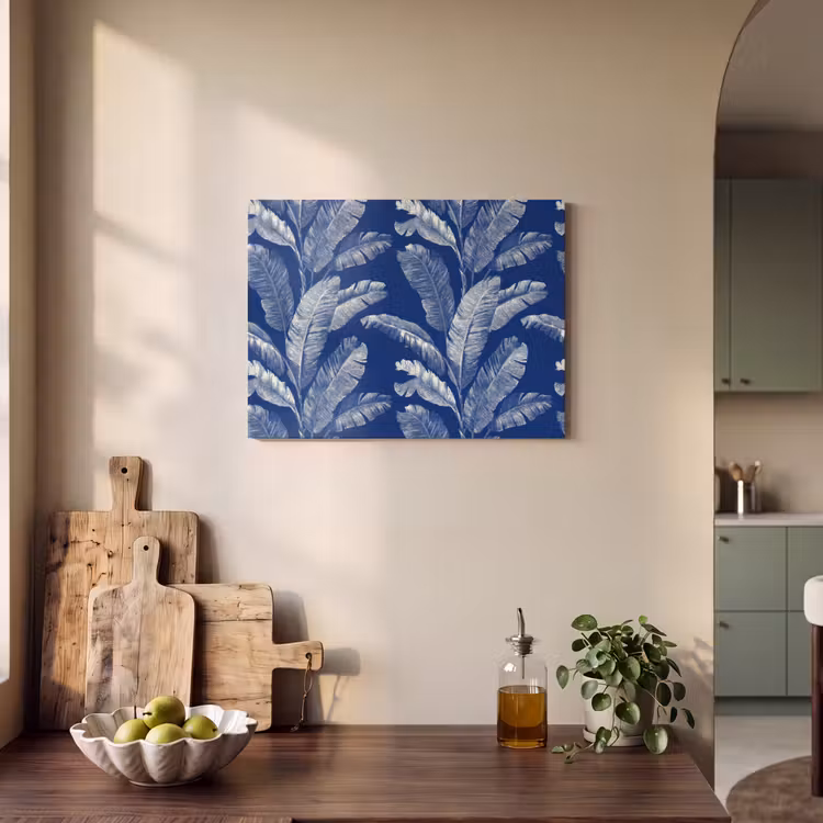 Akoestisch schilderij - Blad - Palm - Blauw — 3