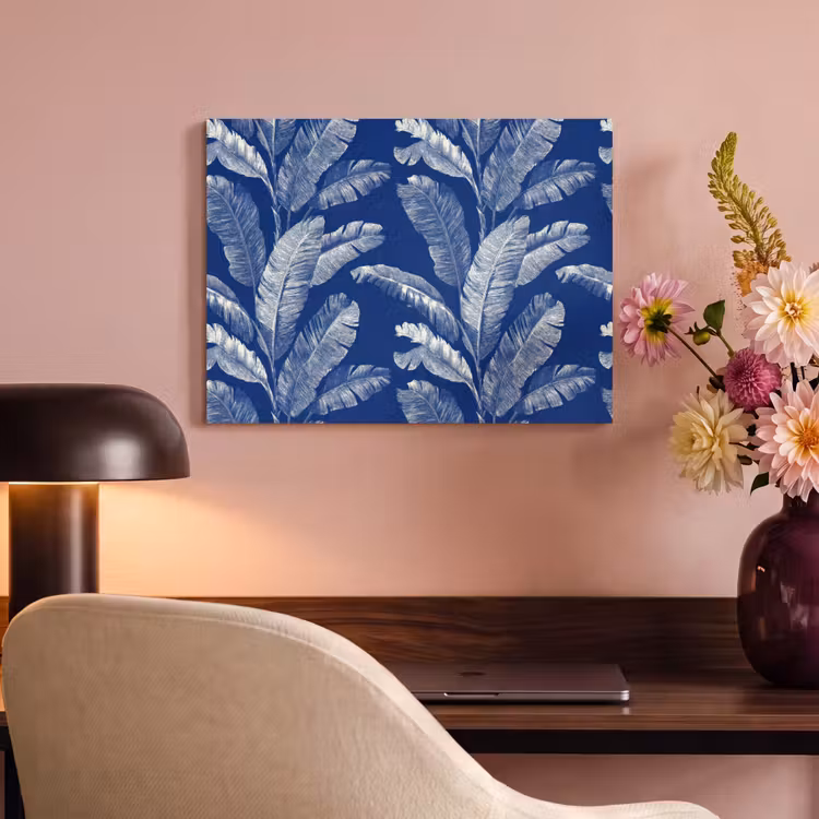 Akoestisch schilderij - Blad - Palm - Blauw — 4