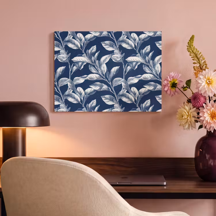 Akoestisch schilderij - Botanisch - Patroon - Blauw — 4