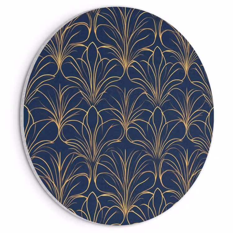 Akoestisch schilderij rond - Deco - Waaier - Blauw — 1