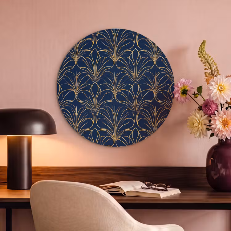 Akoestisch schilderij rond - Deco - Waaier - Blauw — 2