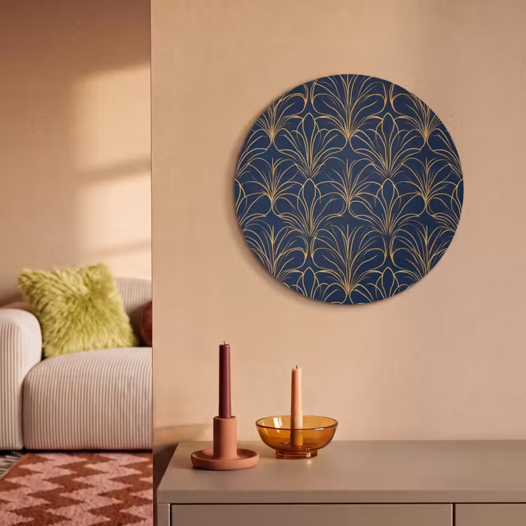 Akoestisch schilderij rond - Deco - Waaier - Blauw — 3