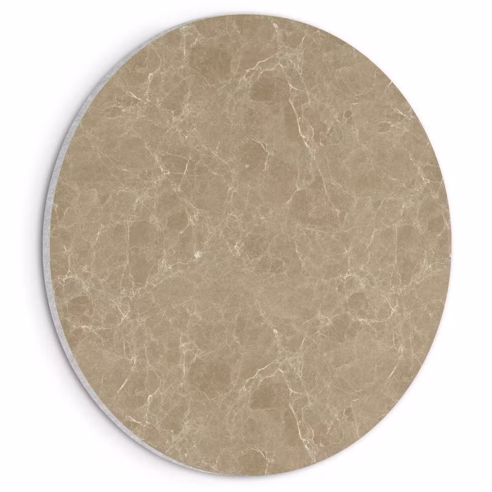 Akoestisch schilderij rond - Beige - Marmer - Witte aders — 1