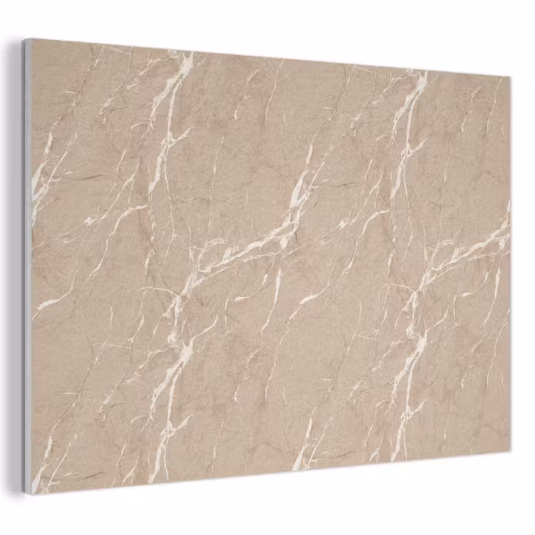 Akoestisch schilderij - Beige - Marmer - Organisch - Wit — 1