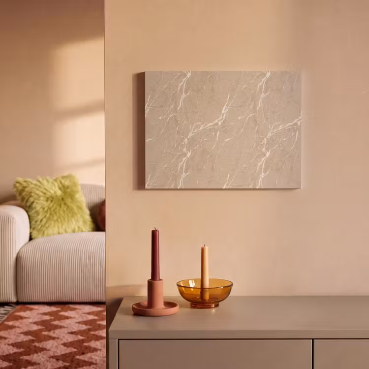 Akoestisch schilderij - Beige - Marmer - Organisch - Wit — 2
