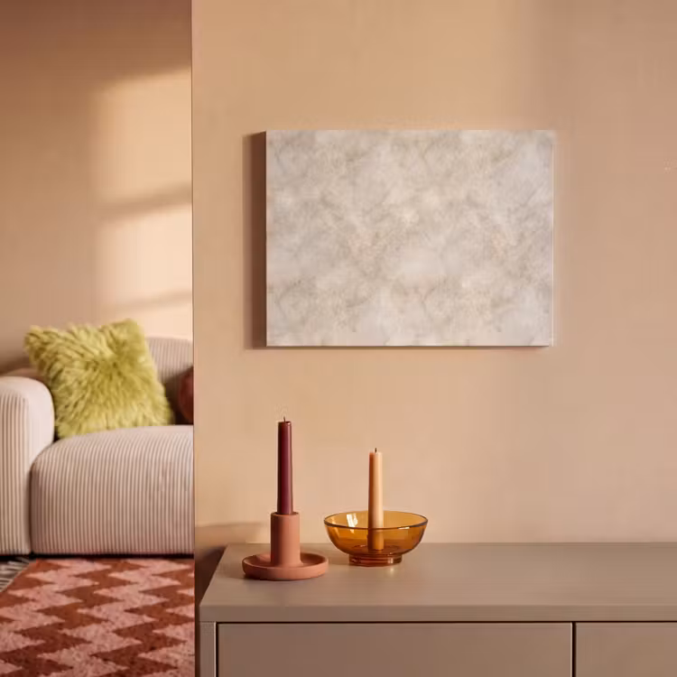 Akoestisch schilderij - Lichtbeige - Goudbruine Nerven - Marmer — 2