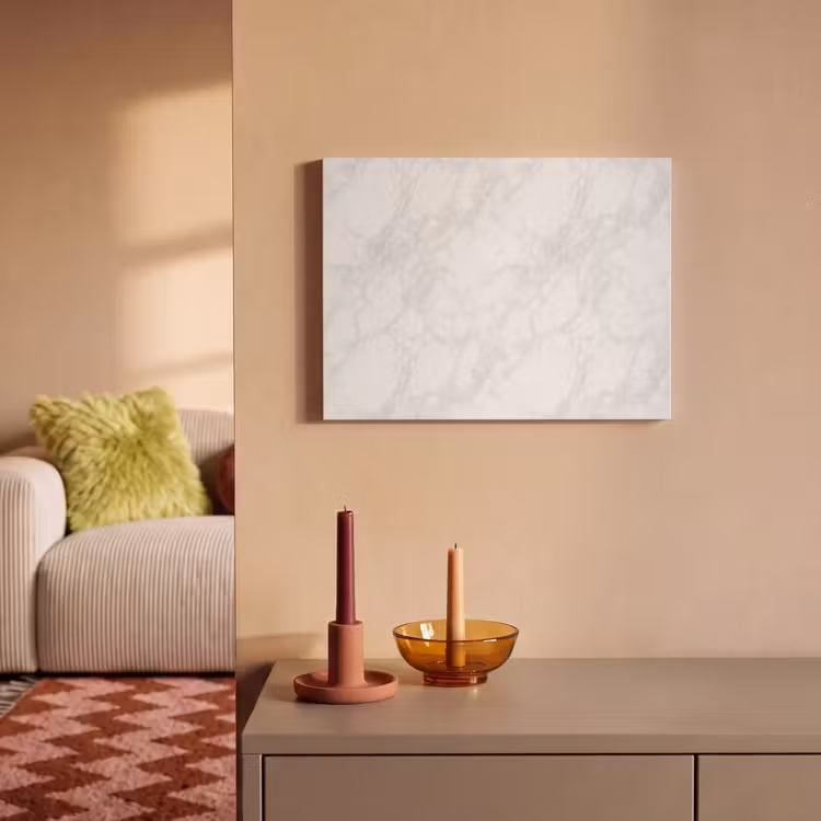 Akoestisch schilderij - Minimalistisch - Wit - Grijze aders — 2
