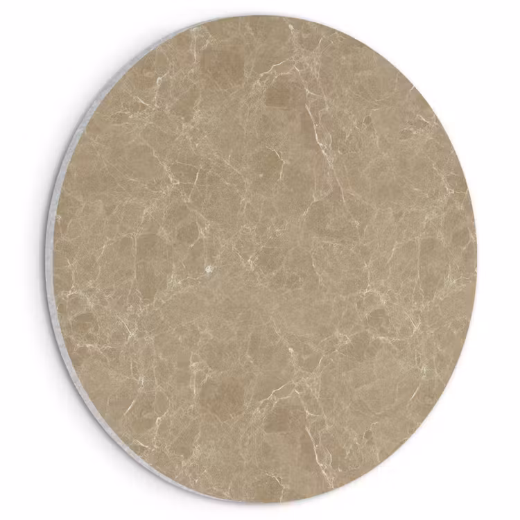 Akoestisch schilderij rond - Beige - Marmer - Witte aders — 1