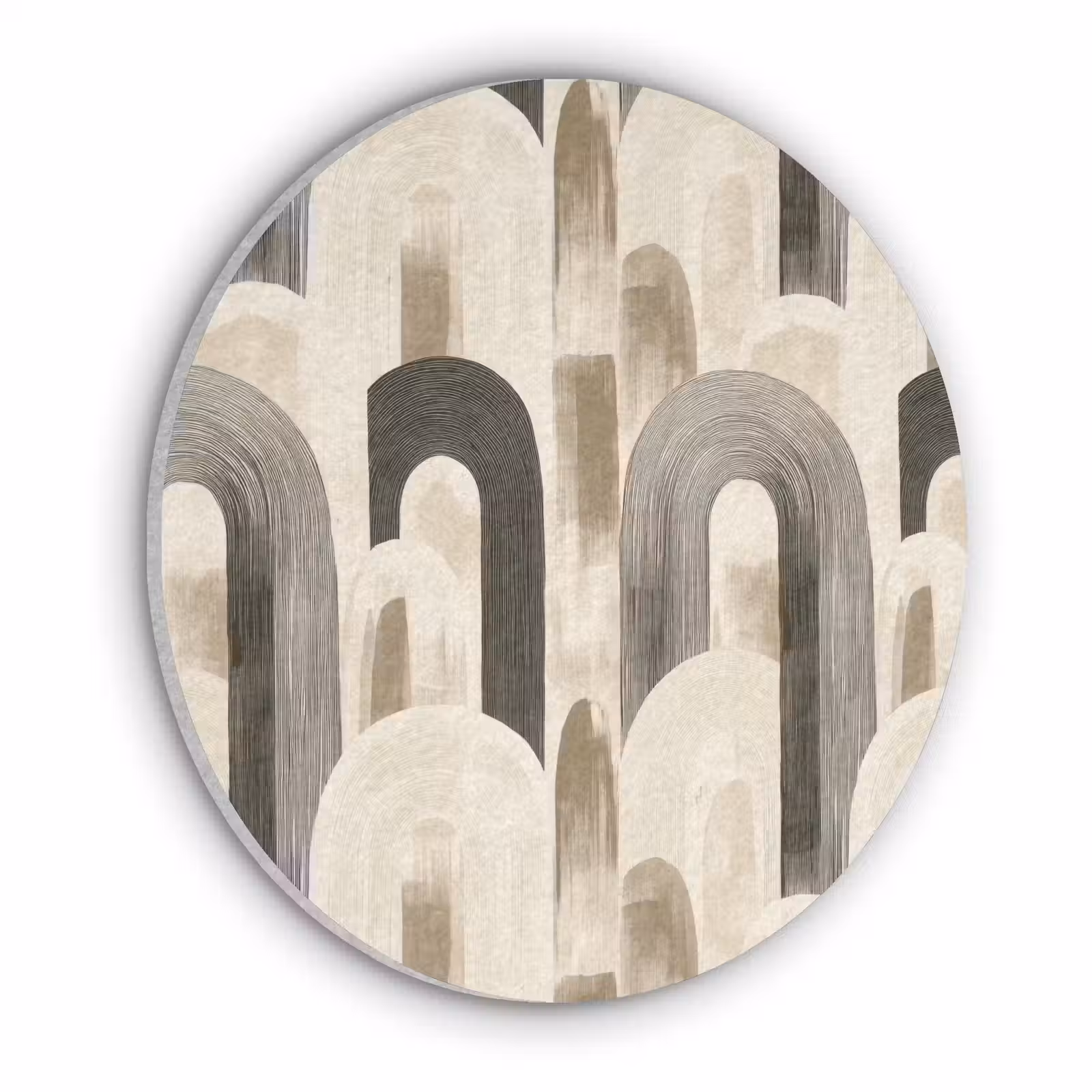 Akoestisch schilderij rond - Abstract - Patroon - Bogen — 1