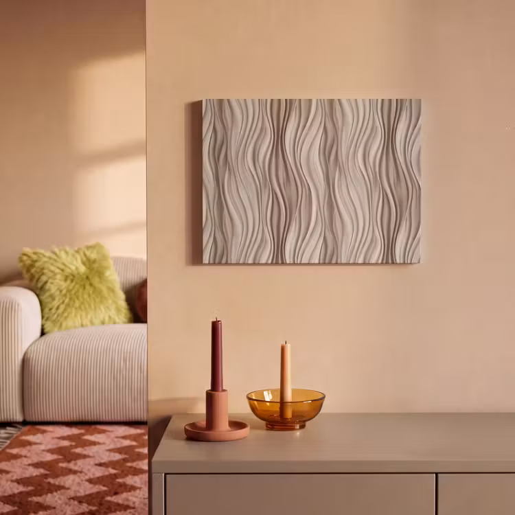 Akoestisch schilderij - Golven - 3D - Crème — 2