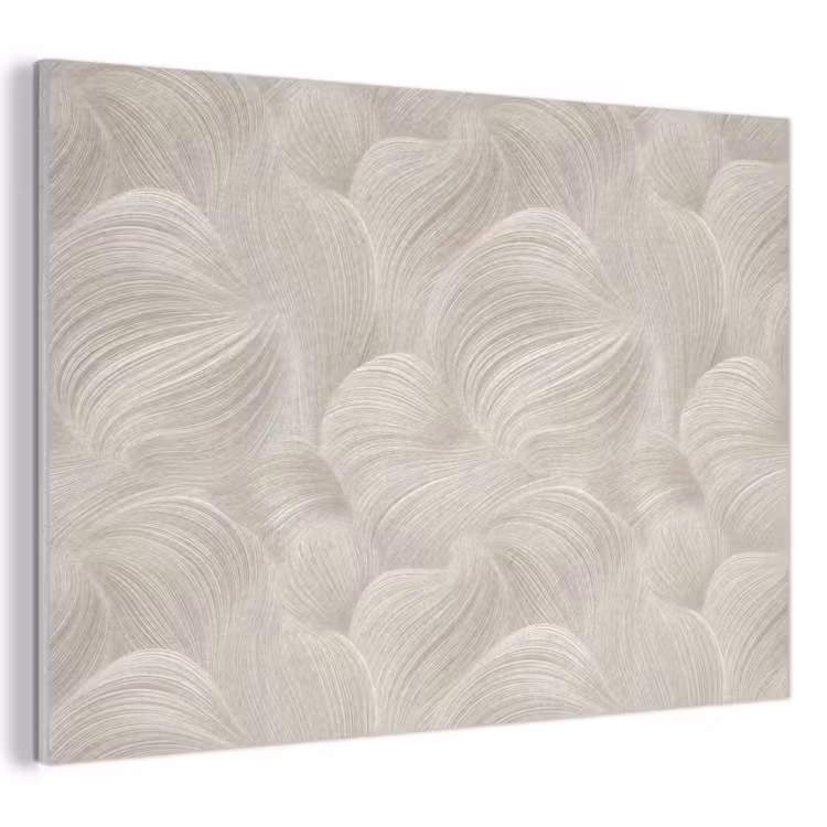 Akoestisch schilderij - Lijnen - Waaier - Beige — 1