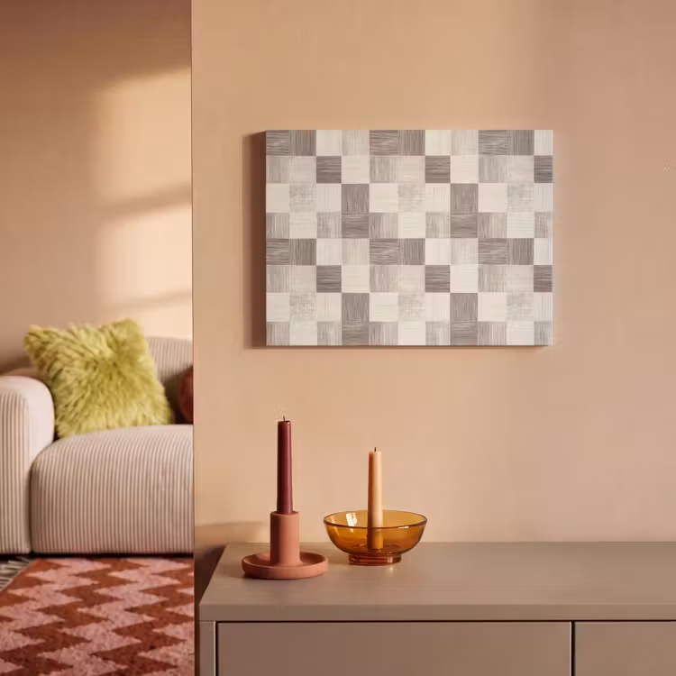 Akoestisch schilderij - Patroon - Dambord - Houtnerf — 2