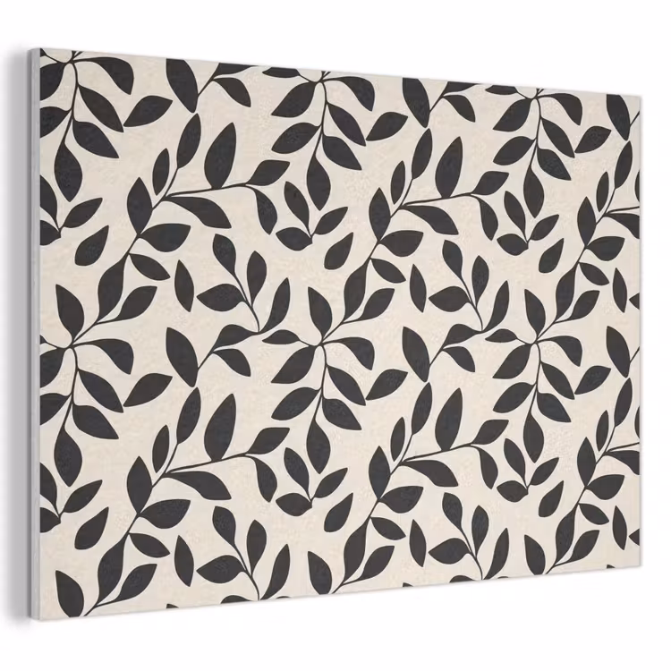 Akoestisch schilderij - Elegant - Patroon - Zwart - Beige — 1