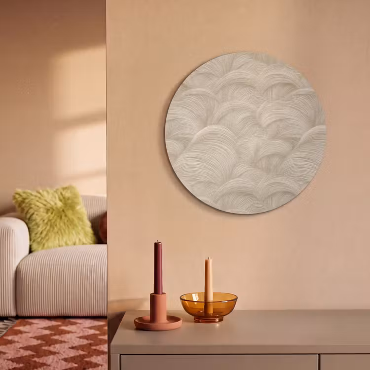 Akoestisch schilderij rond - Bogen - Patroon - Beige — 3