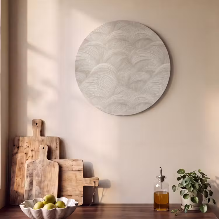Akoestisch schilderij rond - Bogen - Patroon - Beige — 4