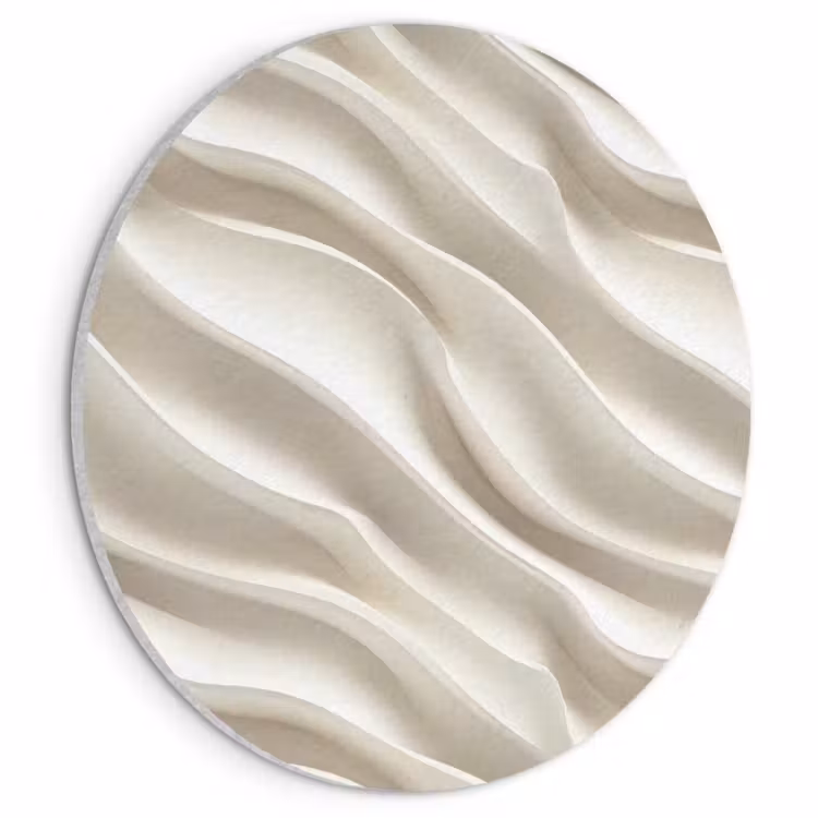 Akoestisch schilderij rond - Diagonaal - Golven - Crème — 1