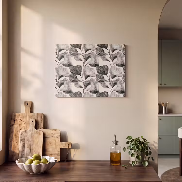 Akoestisch schilderij - Botanisch - Bladeren - Zwart — 3